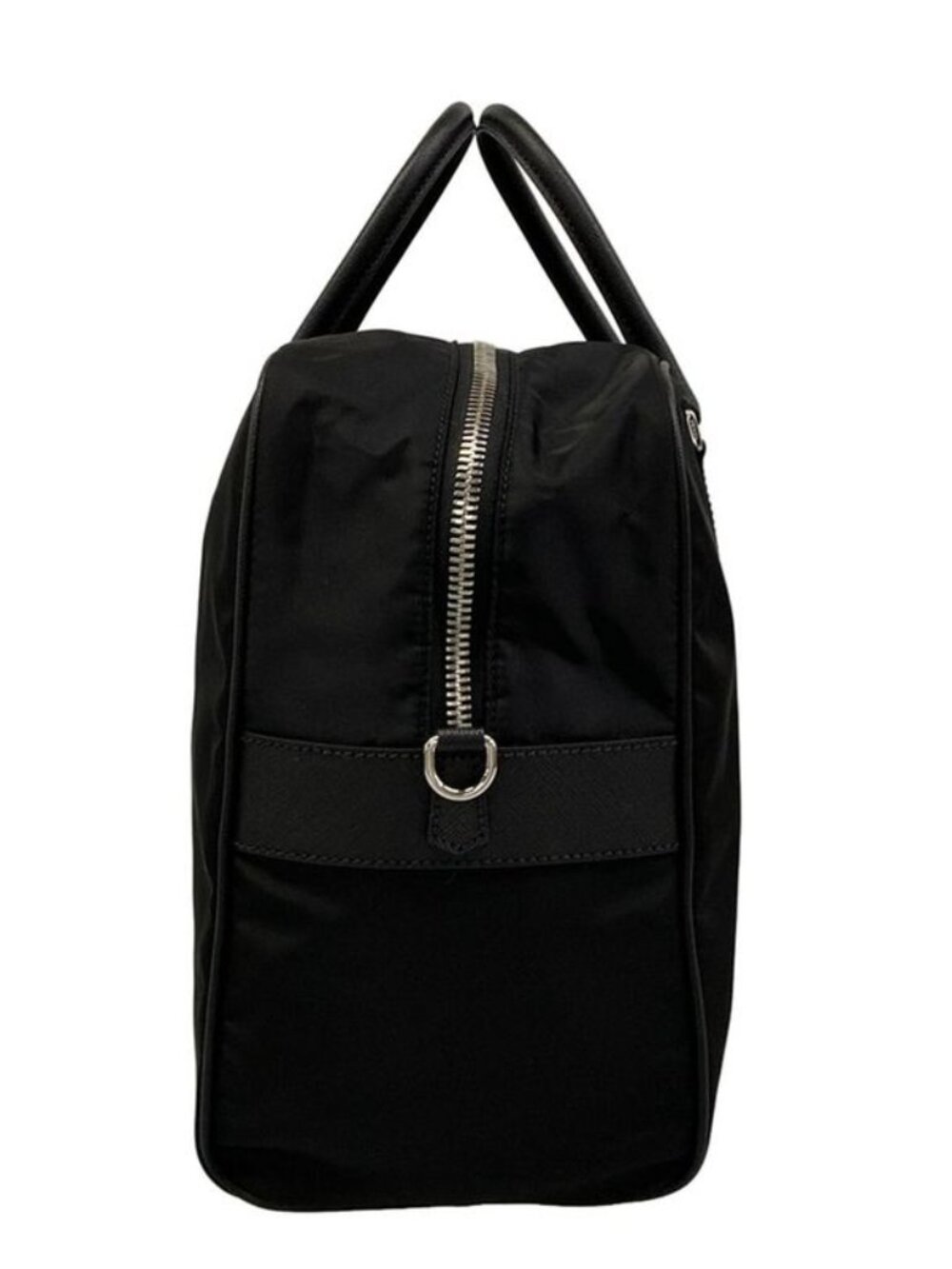 Prada Boston Bag Black Re-Nylon No Lock Leather - Picture 2 of 15